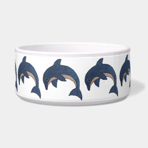 Écuelle Cercle d'étincelle Dauphins Bleus Bleu Foncé Blanc