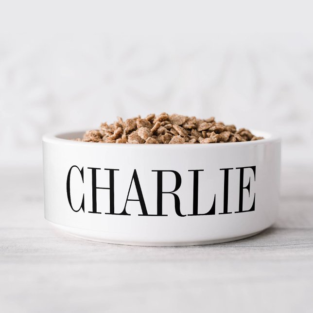 Écuelle Charlie Classic Nom Monogram Chien (Créateur téléchargé)