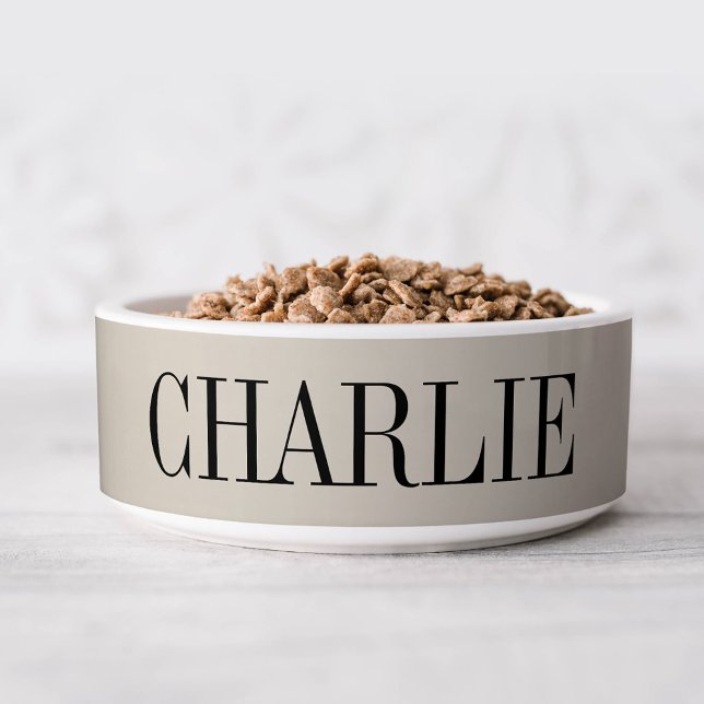Écuelle Charlie Classic Nom Monogramme | Beige (Créateur téléchargé)