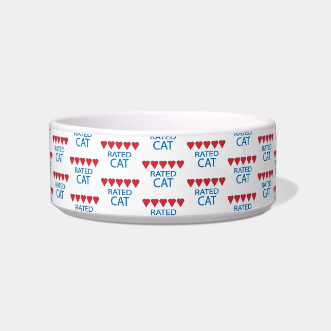 Écuelle Chat à cinq coeurs (Devant)