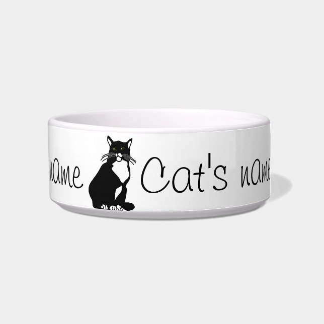 Écuelle Chat de confiance noir et blanc (Droite)