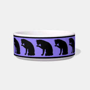 Écuelle Chat en silhouette noire et violette
