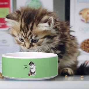 Écuelle Chat Maine Coon Drôle et Fluffy Humour Vert