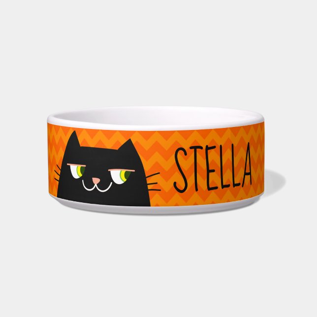 Écuelle Chat noir personnalisé (Devant)