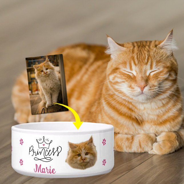 Écuelle Chat Princesse Rose Personnalisé  (Créateur téléchargé)