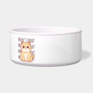 Écuelle Chat roux affamé.
