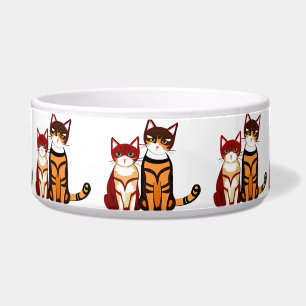 Écuelle Chat tigre rayé et chaton gingembre