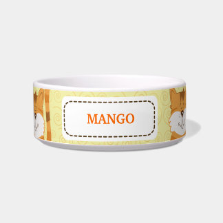Écuelle Chats Orange Customisé Pet Chat Nourriture Bowl - 