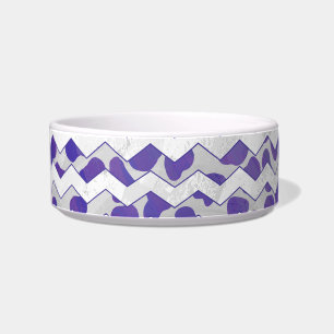 Écuelle Chevron Dalmatien Violet et Blanc