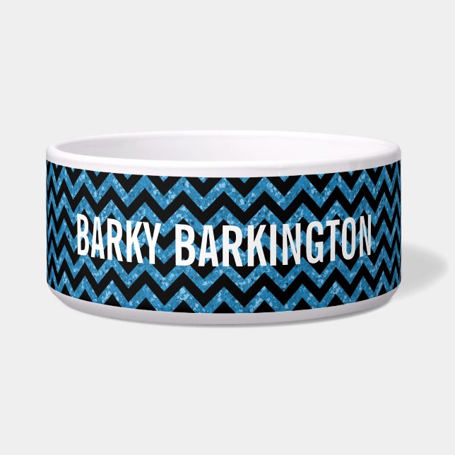 Écuelle Chevron Parties scintillant Look Dog Bowl (Devant)