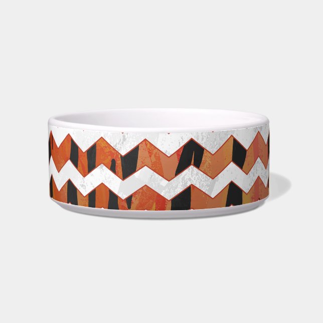 Écuelle Chevron Tiger chaud orange et noir (Droite)