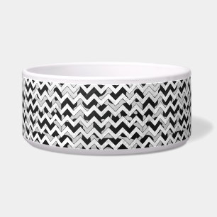 Écuelle Chevron Vache Noir et Blanc