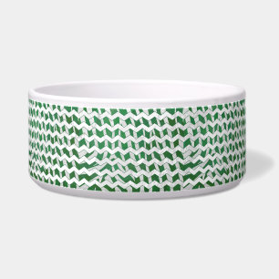 Écuelle Chevron Zebra Green et White Print