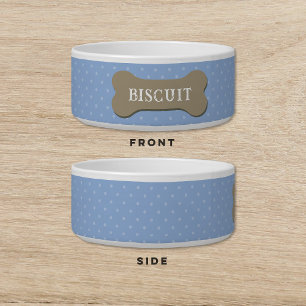 Écuelle Chien Biscuit Treat Polka Dot Blue Chien Chat Pet 