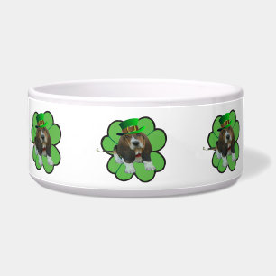 Écuelle Chien Bowl Basset Hound St Patrick's Clover