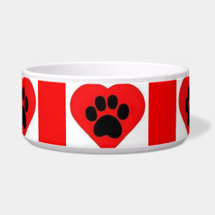 Écuelle Chien Bowl Red Paw Heart