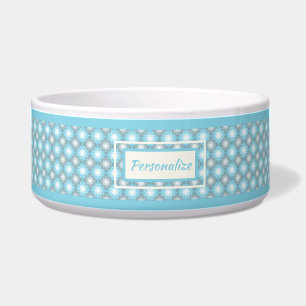 Écuelle Chien de chat Motif bleu gris élégant
