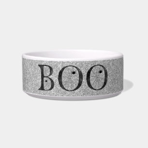 Écuelle Chien de Halloween en faux paillettes argentées él
