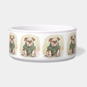 Écuelle Chien de taureau d'art chiot vintage en pull