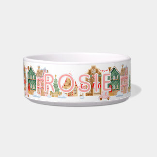 Écuelle Chien de ville de Noël rose mignon
