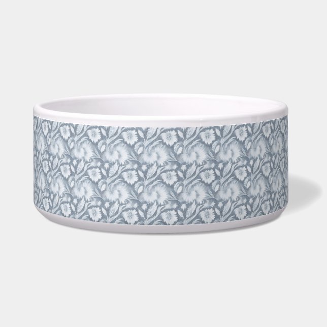 Écuelle Chien Elegant Grey Chien Bowl avec un design flora (Devant)