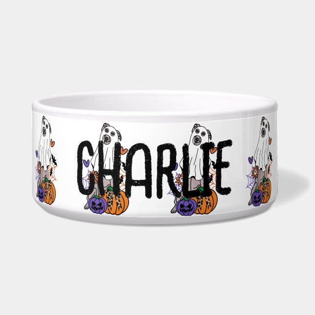 Écuelle Chien fantôme d'Halloween Whippet (Devant)