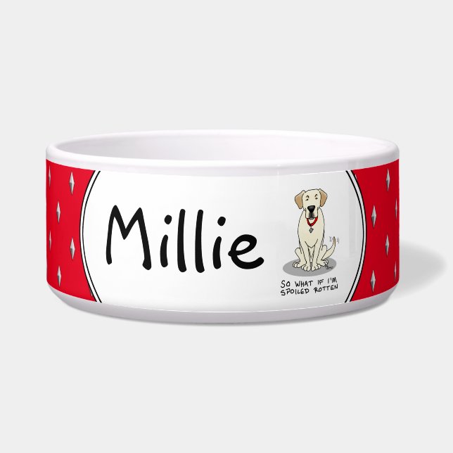 Écuelle Chien Retriever du Labrador jaune gâté mignon (Devant)