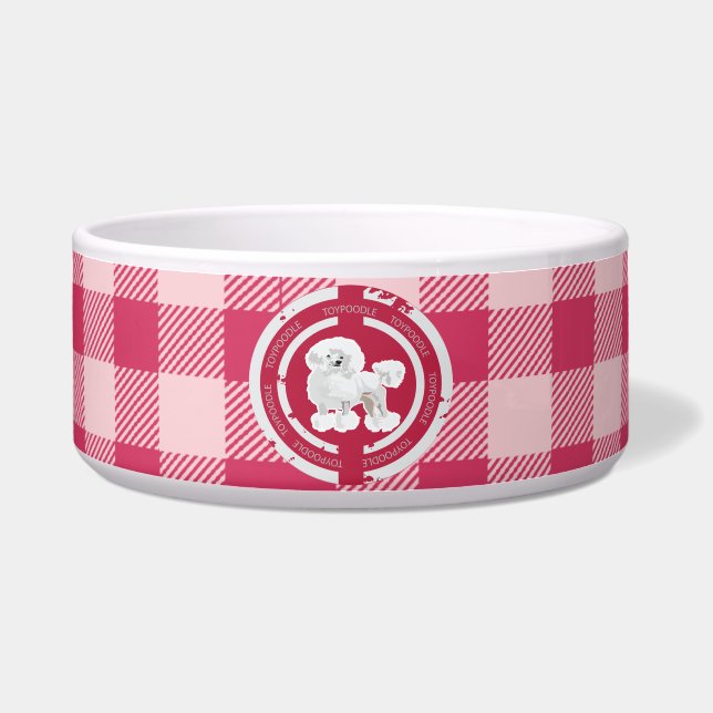 Écuelle Chien Toy Poodle (thème rose) (Devant)