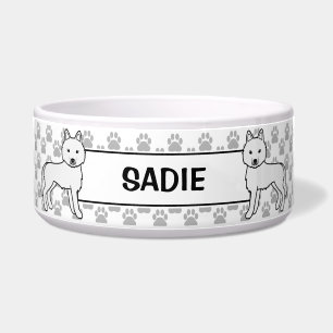 Écuelle Chiens de bande dessinée Husky sibérien blanc avec