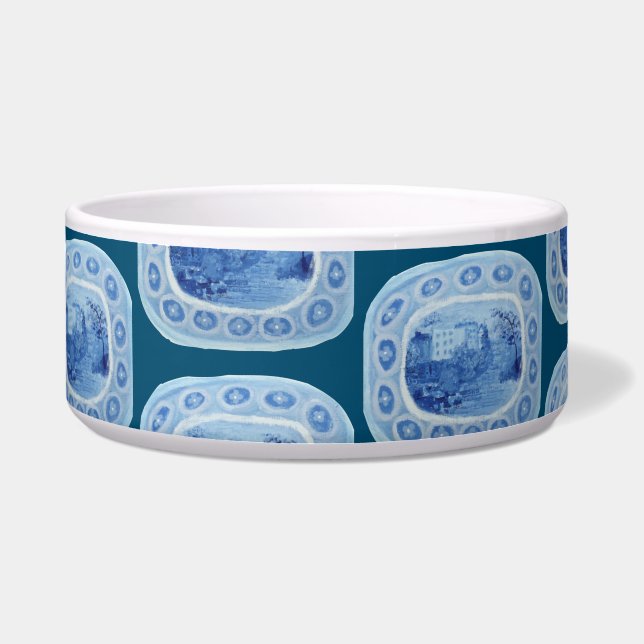 Écuelle Chinoiserie Blue Ginger Jar Jars Chien Plat (Devant)