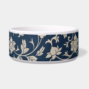 Écuelle Chinoiserie Vintage Blue Ceramic Pet Bowl