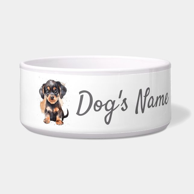 Écuelle Chiot Dachshund en céramique poêle Bowl (Devant)