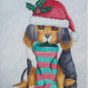 Écuelle chiot noir et brun mignon pour chien noël