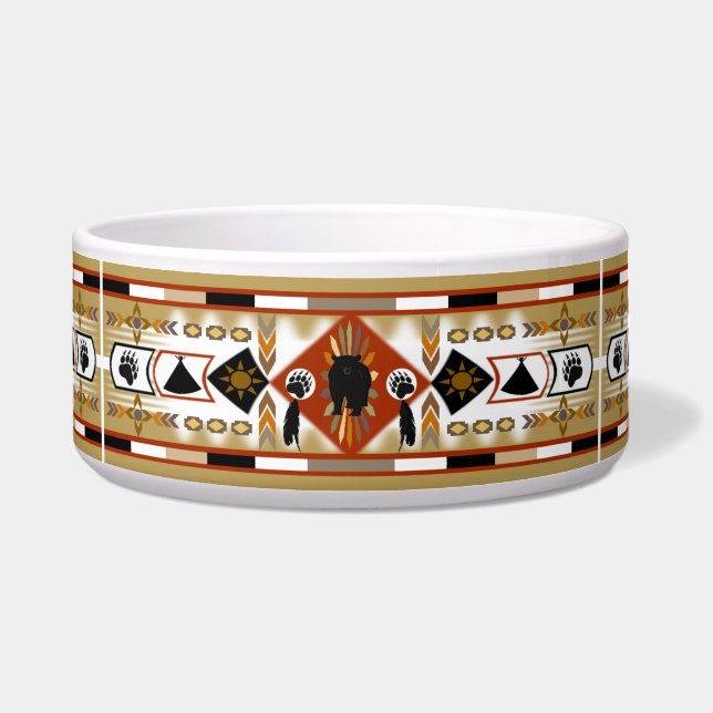 Écuelle Clan d'ours amérindien Pet Bowl (Devant)