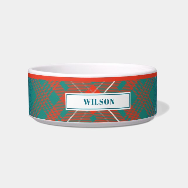 Écuelle Clan Tartan personnalisé Wilson Plaid Motif Bowl (Devant)