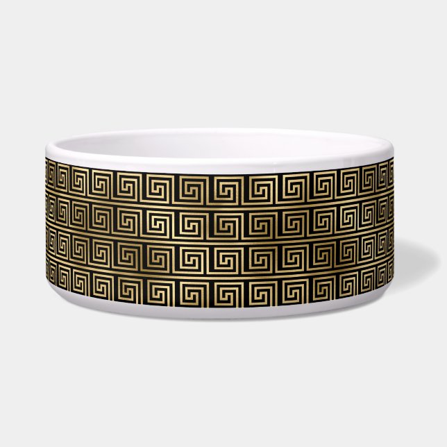 Écuelle Clé grecque noire et or Motif (Devant)