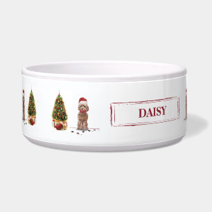 Écuelle Cockapo Brown Funny Chien de Noël et Arbre