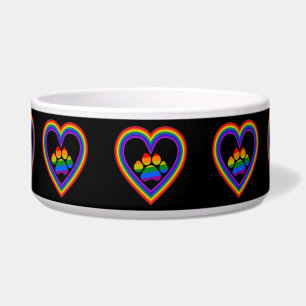 Écuelle Coeur Arc-en-ciel avec Paw Arc-en-ciel