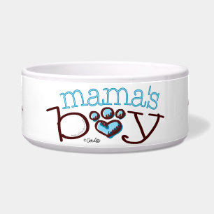 Écuelle Coeur Empreinte de patte bleu garçon de maman
