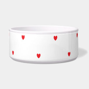Écuelle Coeurs de doodle rouge mignons Classy blanc Élégan