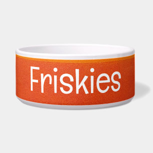 Écuelle Coloré à bandes rayées poivron avec FRISKIES Texte