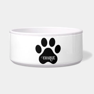 Écuelle Conception de silhouette de nom de patte de chien