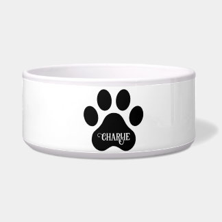 Écuelle Conception de silhouette de nom de patte de chien