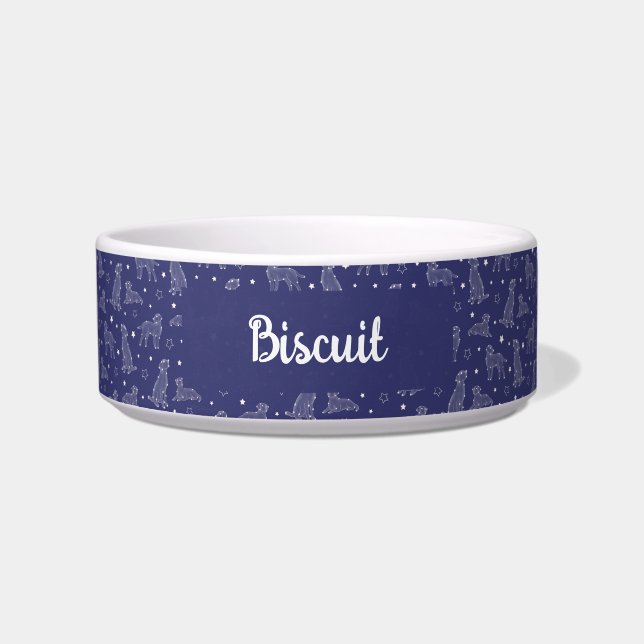 Écuelle Constellation de chien Motif bleu et blanc Monogra (Devant)