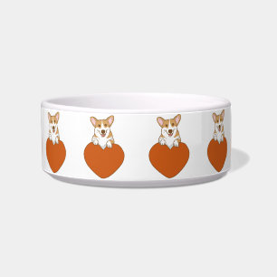 Écuelle Corgi Souriant Avec Chien Coeur