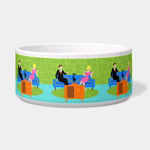 Écuelle Couple rétro avec chat en céramique poêle Bowl