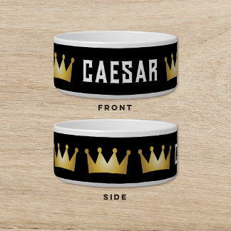 Écuelle Couronne Black Gold Chien chat animal de compagnie