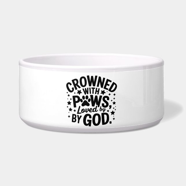 Écuelle Couronné De Pâtes Aimées Par Dieu Chien Bowl (Devant)