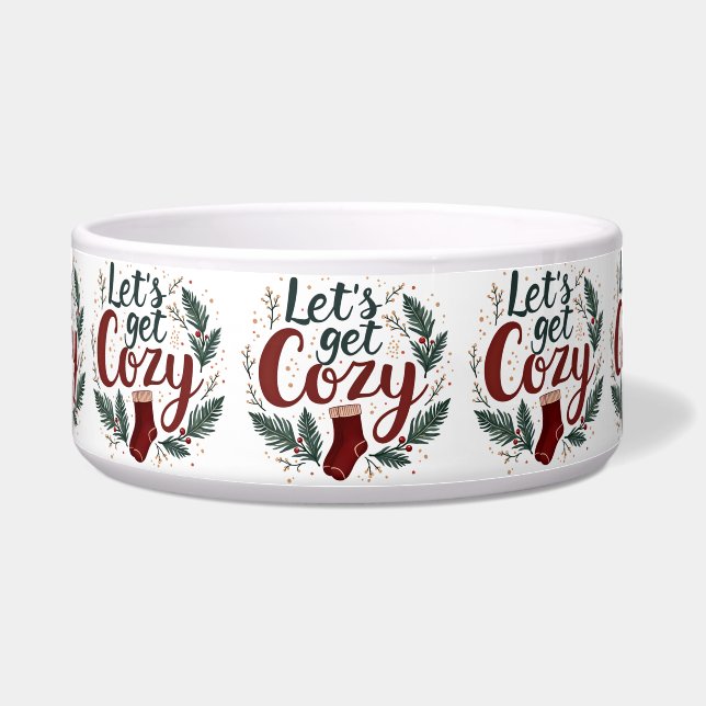 Écuelle Cozy Holiday Pine Berry Lettering White (Devant)
