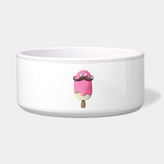 Écuelle Crème glacée rose avec des moustaches (Gauche)